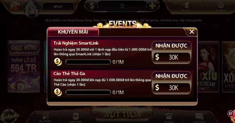 Tổng hợp sự kiện khuyến mãi của game đánh bài miễn phí 